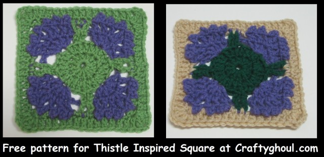 Free Pattern for Thistle Inspired Square